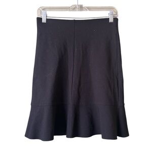 Wilfred Aritzia Black Elastic Waist Pull On Pencil Skirt Ruffle Hem Line Sz S